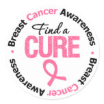 Breast Cancer Find A Cure Classic Round Sticker