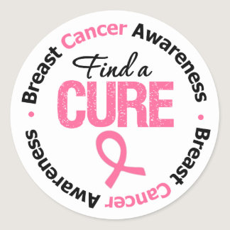 Breast Cancer Find A Cure Classic Round Sticker