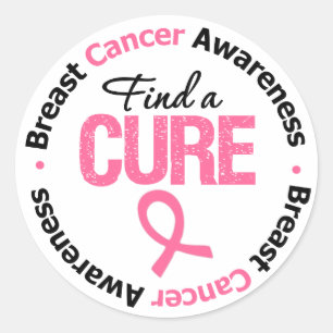 Breast Cancer Find A Cure Classic Round Sticker