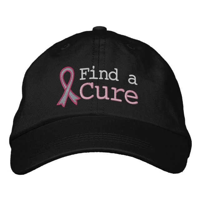 Breast Cancer Find a Cure Embroidered Baseball Cap (Front)