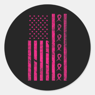 Breast Cancer Flag-Cancer Awareness Month-Cancer Classic Round Sticker