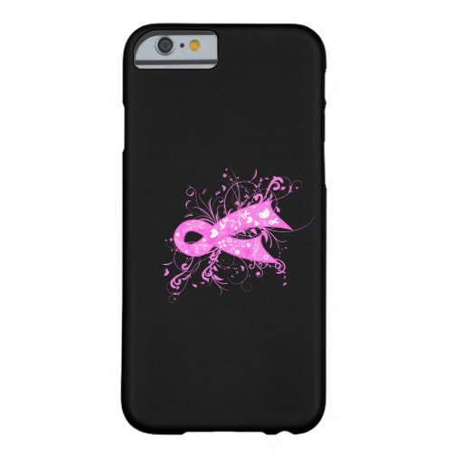 Breast Cancer Floral Swirls Ribbon Barely There iPhone 6 Case