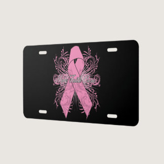 Breast Cancer Flourish Hope Faith Cure License Plate