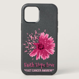 Breast Cancer Flower Faith Hope Love Breast Cancer OtterBox Symmetry iPhone 12 Pro Case