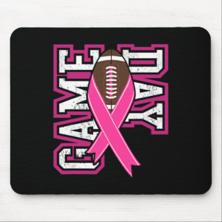 Breast Cancer Football - Game Day Awareness Ribbon Mouse Pad