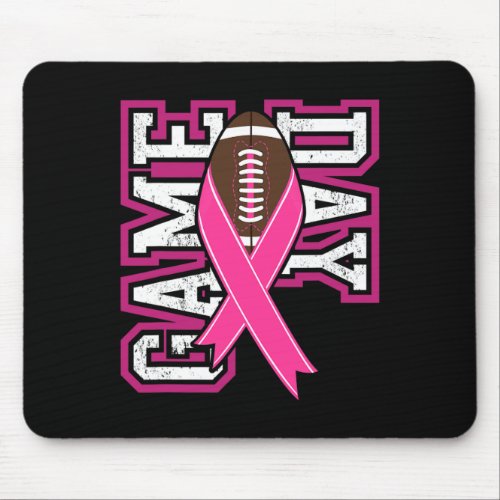 Breast Cancer Football _ Game Day Awareness Ribbon Mouse Pad
