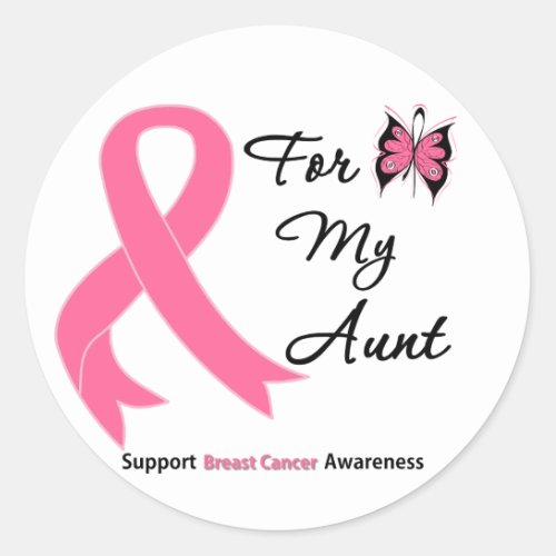 Breast Cancer For My Aunt Classic Round Sticker