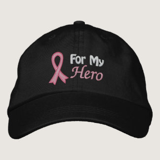 Breast Cancer For My Hero Embroidered Baseball Cap
