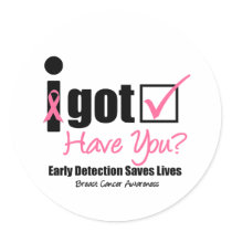 Breast Cancer Get Checked v5 Classic Round Sticker