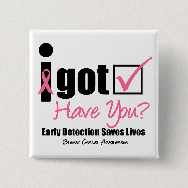 Breast Cancer Get Checked v5 Pinback Button (Front)