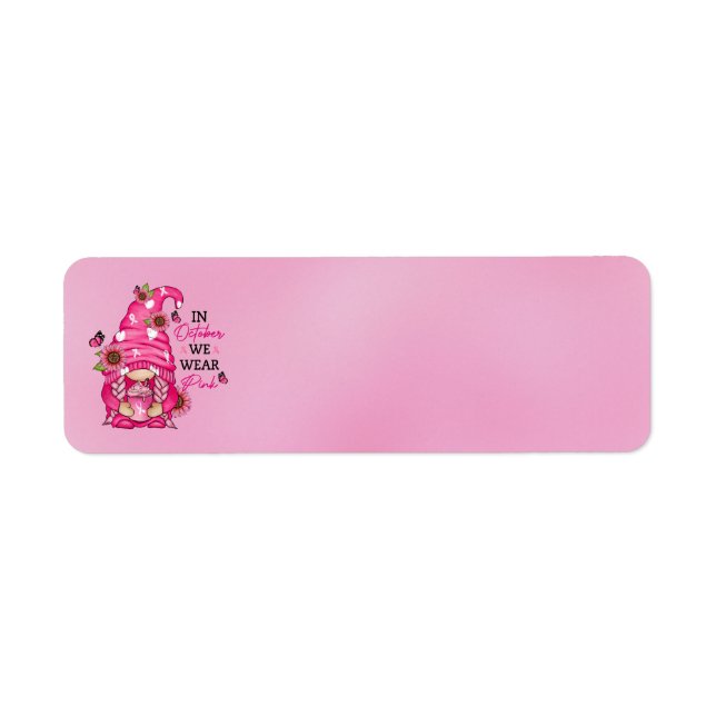 Breast Cancer Gnome Address Labels (Front)