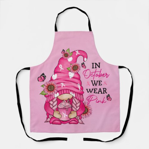 Breast Cancer Gnome Apron