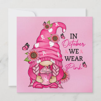 Breast Cancer Gnome Greeting Card