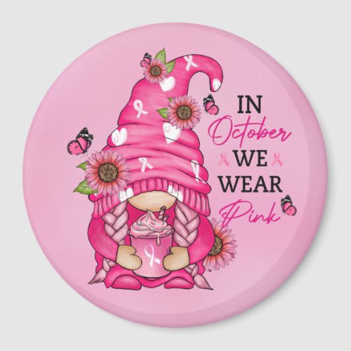 Breast Cancer Gnome Magnet