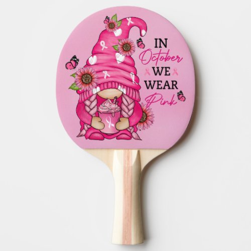 Breast Cancer Gnome Ping Pong Paddle