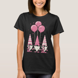 Breast Cancer Gnomes Pink Ribbon Awareness Women M T-Shirt