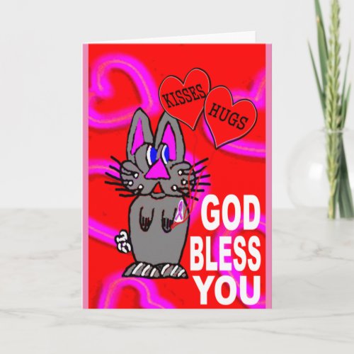 Breast Cancer God Bless You Card