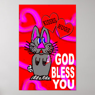 Breast Cancer God Bless You Poster