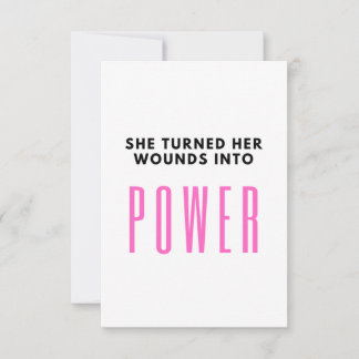 Breast Cancer greeting card- Wounds into power Card
