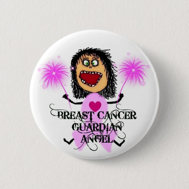 Breast Cancer Guardian Angel Button (Front)