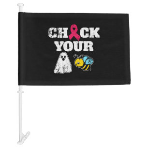 Breast Cancer Halloween Car Flag
