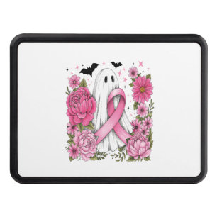Breast Cancer Halloween Ghost Boho Hitch Cover