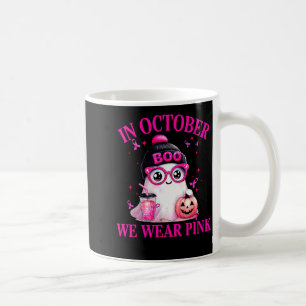 Breast Cancer Halloween Women In October We Wear N Coffee Mug