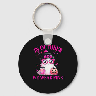 Breast Cancer Halloween Women In October We Wear N Keychain