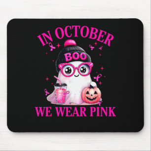 Breast Cancer Halloween Women In October We Wear N Mouse Pad