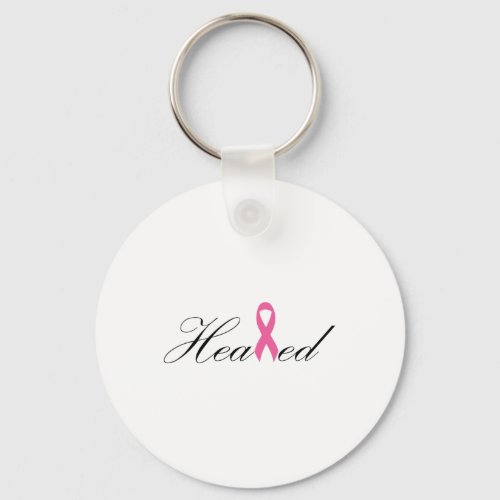 Breast Cancer Healed Survivor Pink Ribbon Tee  Keychain