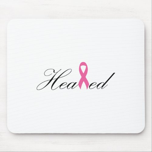 Breast Cancer Healed Survivor Pink Ribbon Tee  Mouse Pad