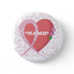 Breast Cancer Heart Customizable Button