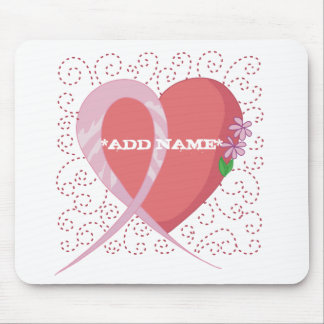 Breast Cancer Heart Customizable Mousepad