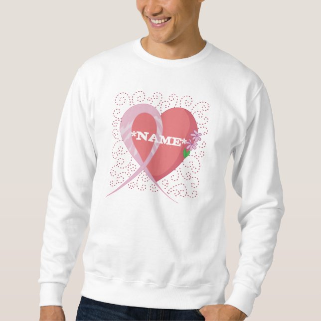 Breast Cancer Heart Customized Sweatshirt (Front)