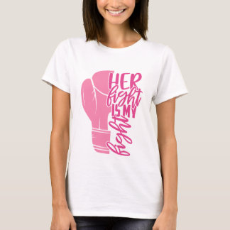 Breast Cancer Her Fight Is My Fight Pink Ribbon T-Shirt