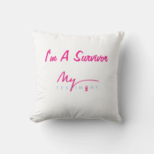 Breast Cancer Home Decor Pillow. Survivor theme Throw Pillow