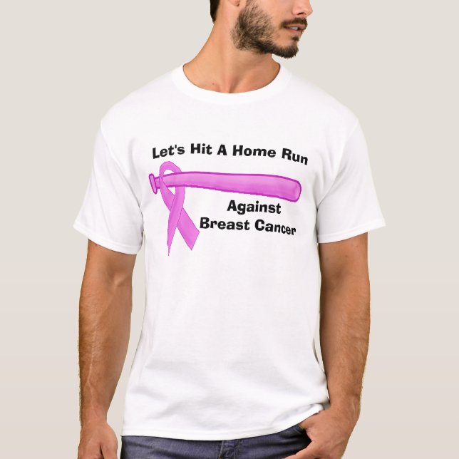 Breast Cancer Home Run Baseball Shirt (Front)