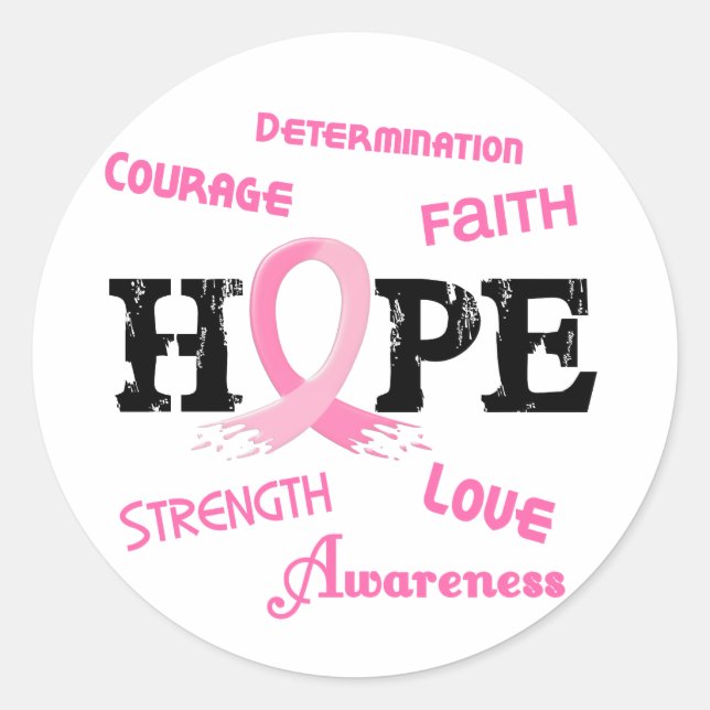 Breast Cancer HOPE 7.1 Classic Round Sticker (Front)