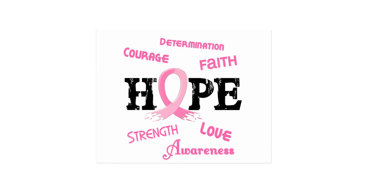 Breast Cancer HOPE 7.1 Postcard | Zazzle.com