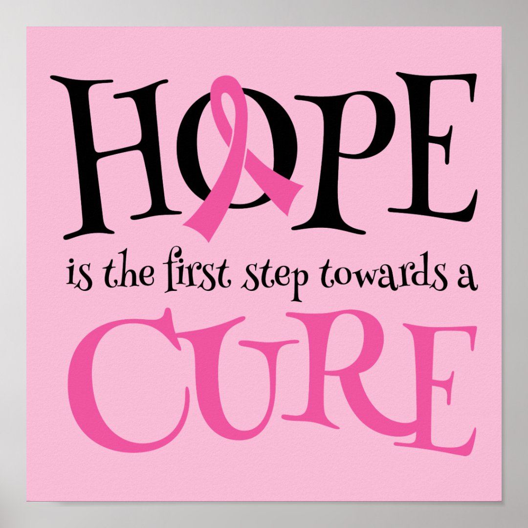 Breast Cancer Hope Cure Support Poster Zazzle