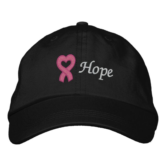Breast Cancer Hope Embroidered Baseball Hat (Front)