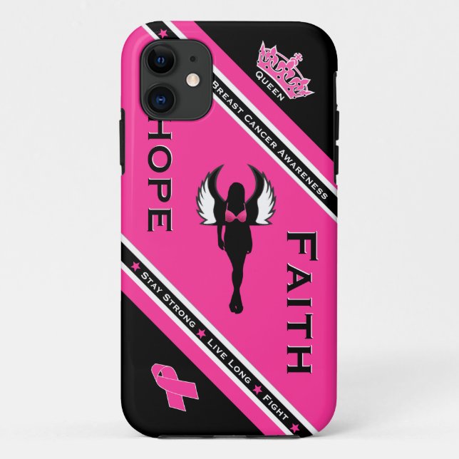 Breast Cancer Hope & Faith Case-Mate iPhone Case (Back)