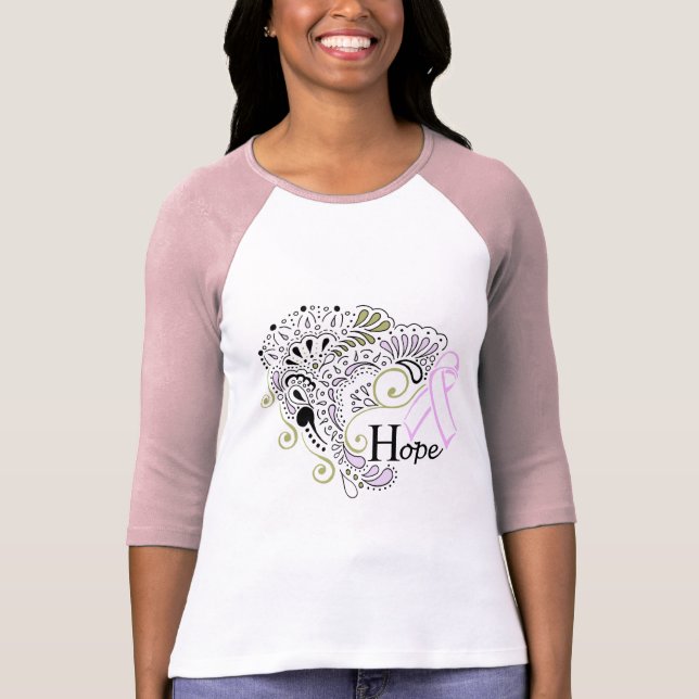 Breast Cancer Hope - Ladies 3/4 Sleeve Raglan T-Shirt (Front)