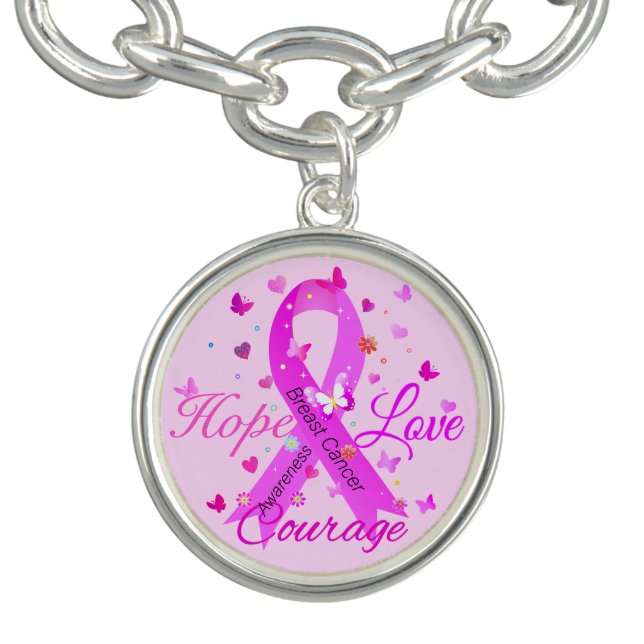 Breast Cancer Hope Love Courage Bracelet (Design)
