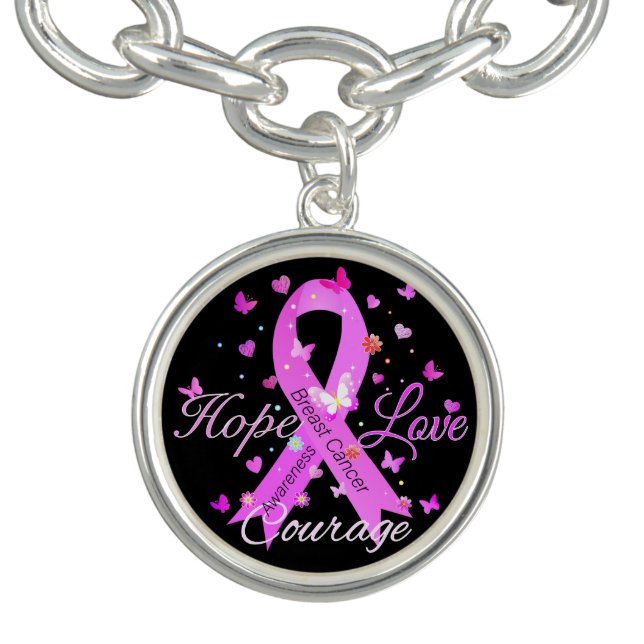 Breast Cancer Hope Love Courage Bracelet (Design)
