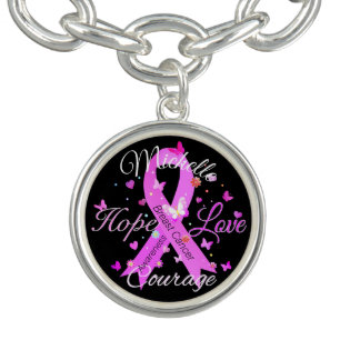 Breast Cancer Hope Love Courage Bracelet