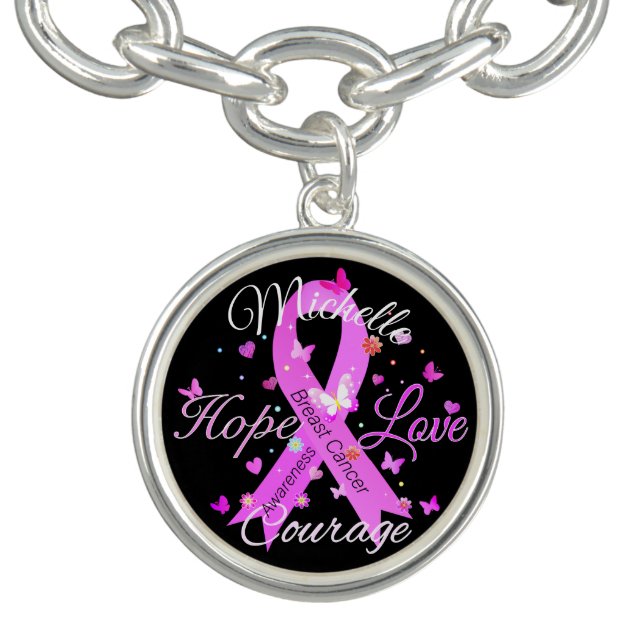 Breast Cancer Hope Love Courage Bracelet (Design)