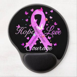 Breast Cancer Hope Love Courage Gel Mouse Pad