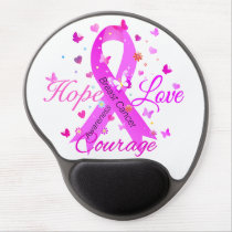 Breast Cancer Hope Love Courage Gel Mouse Pad