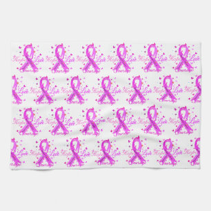 Breast Cancer Hope Love Courage Kitchen Towel